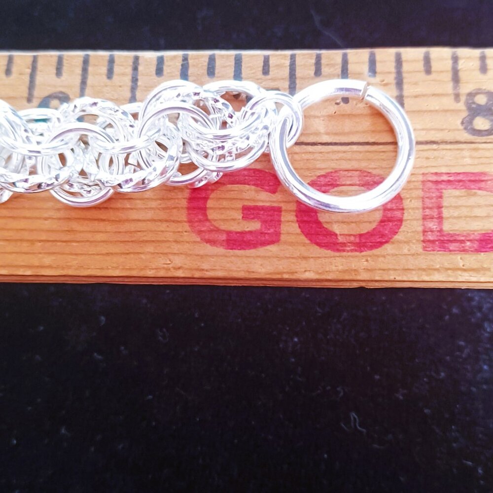 Triple Loop Chain Link Bracelet 925 Sterling Silv… - image 5